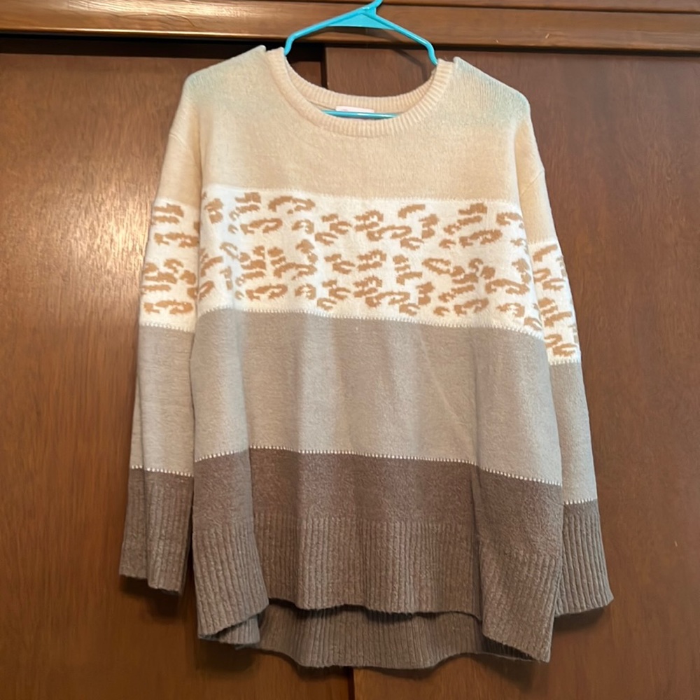 Leopard Print Sweater - image 1